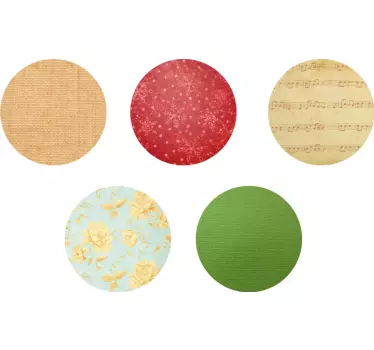 Muurstickers Kerstmis cirkelvormige figuren - TenStickers