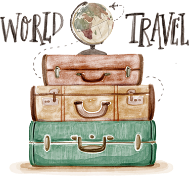 Decoratieve World Travel Muursticker - TenStickers