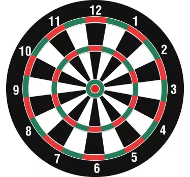 Dartbord klok sticker - TenStickers
