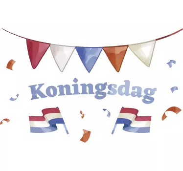 Koningsdag viering Feestdagen sticker - TenStickers