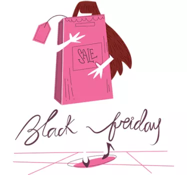 Muursticker Blackfriday Shopaholic - TenStickers