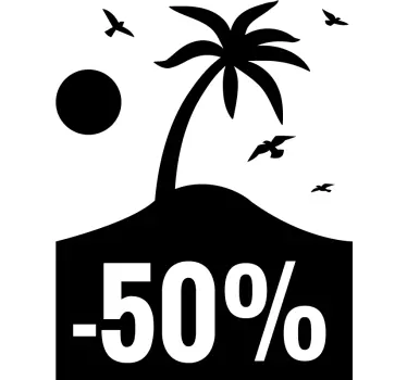 Korting sticker met palmboom  - TenStickers