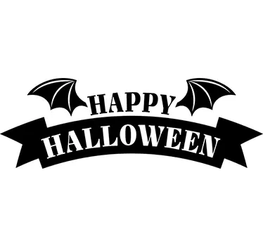 Etalage sticker happy halloween vleermuizen banner - TenStickers