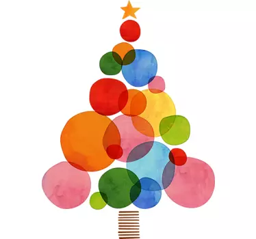 Muursticker Kerstboom Kleuren - TenStickers