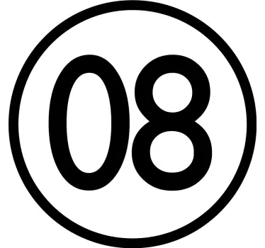 Afgerond getal auto sticker - TenStickers