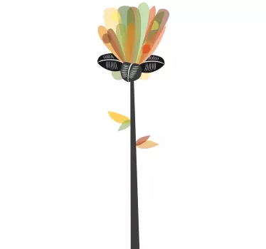 Muursticker abstracte verticalen bloem - TenStickers