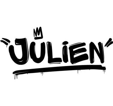 Graffiti met naam en kroon muursticker tienerkamer - TenStickers