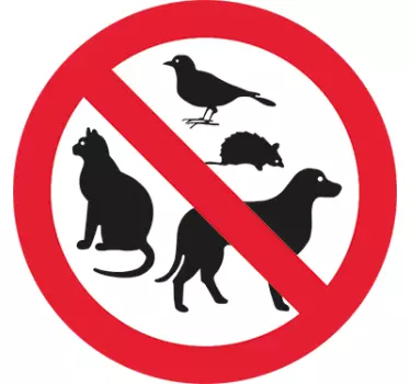 Muursticker bord geen dieren toegestaan - TenStickers