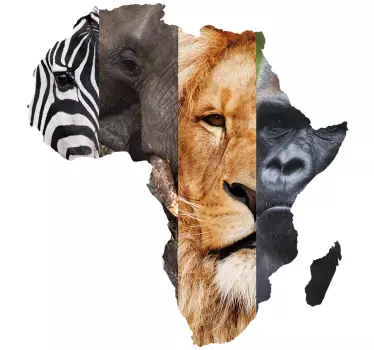 Tienerkamer muursticker Afrikaanse dieren - TenStickers