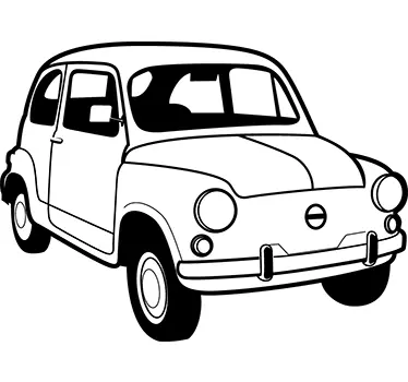 Antieke Fiat 500 Muursticker - TenStickers