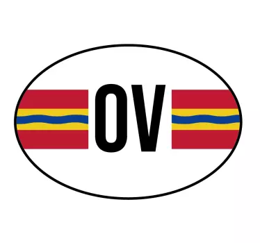 Autostickers vlag Overrijsel - TenStickers