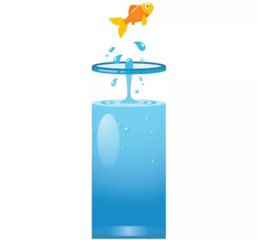 Badkamer douchedeur sticker goudvis - TenStickers
