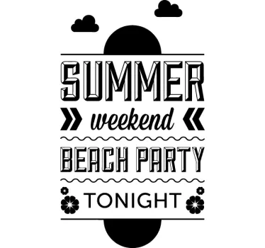 Beach Party Tekststicker - TenStickers
