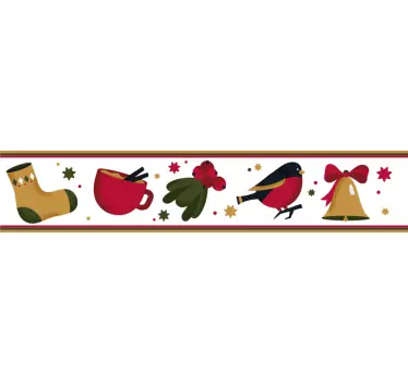 Feestdagen sticker Kerstmis stickerrand - TenStickers