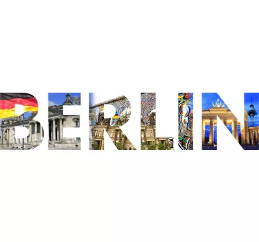 Berlijn foto tekst sticker - TenStickers