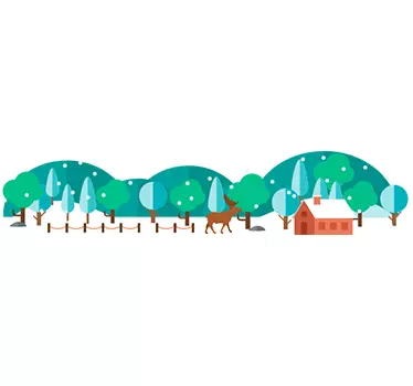 Besneeuwde Bos Muursticker - TenStickers