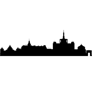 Boekarest Skyline Muursticker - TenStickers