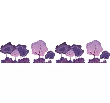 Muursticker boom Violet bos zelfklevende rand - TenStickers