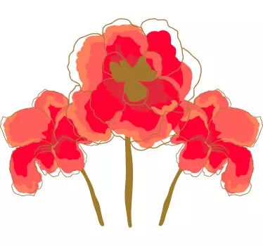Bloemen muursticker papavers - TenStickers