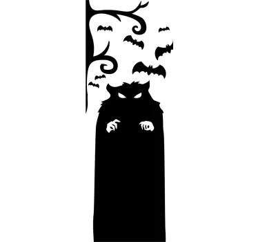 Deursticker angstaanjagend monster - TenStickers