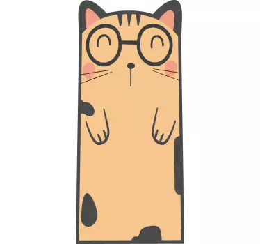 Deursticker kat met bril - TenStickers