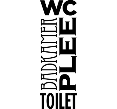 Deur badkamer sticker WC - TenStickers