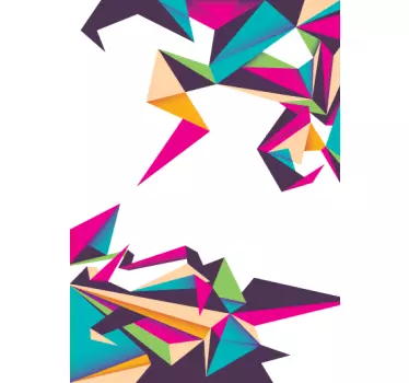 Deursticker kleurrijke origami - TenStickers