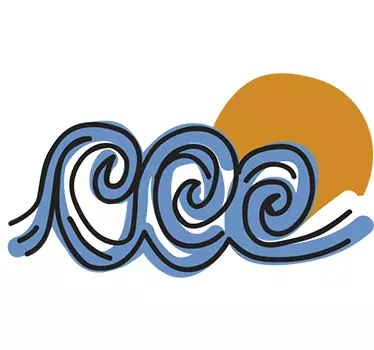 Drie Golven Muursticker - TenStickers