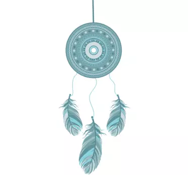 Dromenvanger blauw veren sticker - TenStickers