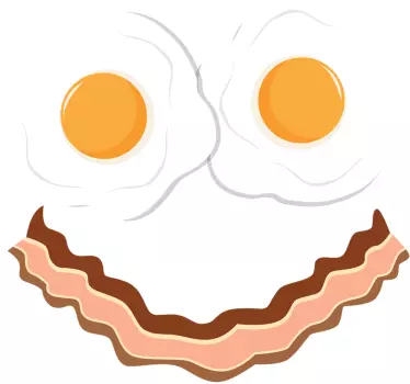 Ei en bacon muursticker - TenStickers
