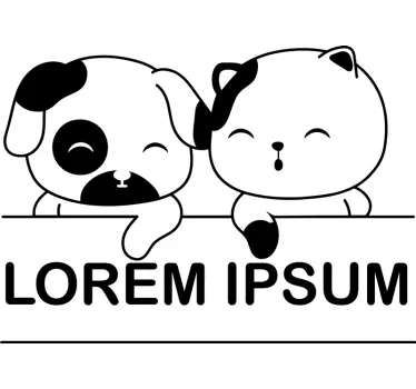 Etalage sticker schattige huisdieren samen - TenStickers