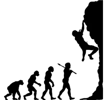 Evolutie van aap tot klimmer muursticker - TenStickers