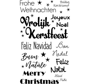Kerst raamsticker Feestdagen Sticker Vrolijk Kerstfeest - TenStickers