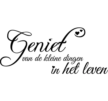 Muursticker woonkamer  "geniet van het leven" tekst sticker - TenStickers