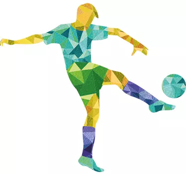 Muursticker voetbal geometrische voetballer - TenStickers