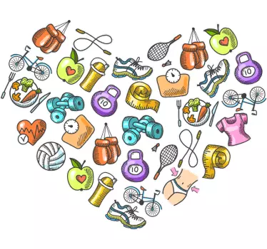 Muurstickers gezondheid set voorwerpen - TenStickers