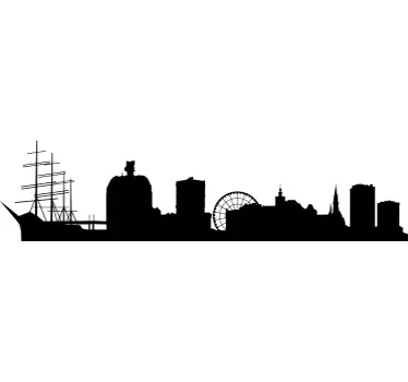 Göteborg skyline decoratie sticker - TenStickers