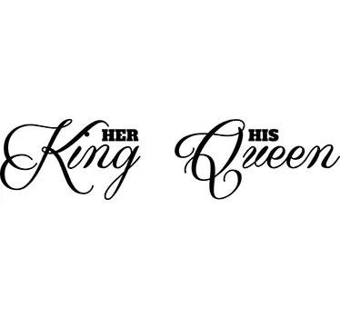 Hoofdeinde sticker king en queen - TenStickers