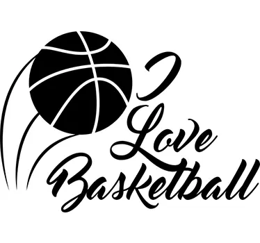 I Love Basketbal Muursticker - TenStickers