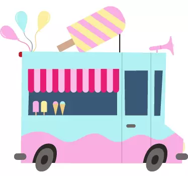 Muursticker keuken ijscoman ijwagen sticker - TenStickers