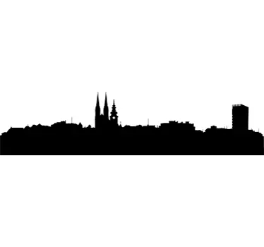 Indrukwekkende Skyline Muursticker Zagreb - TenStickers