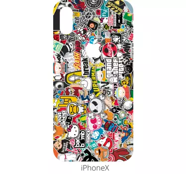 iPhone sticker met veel grafitti - TenStickers