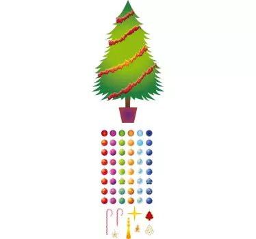 Kerstboom kerstmis sticker - TenStickers