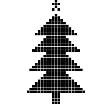 Kerstboom pixel art Muursticker - TenStickers