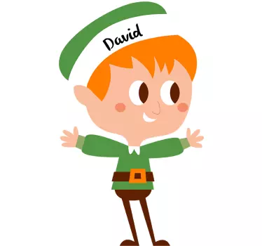Kinderkamer muursticker jongens elf personaliseerbaar - TenStickers