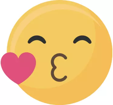 Tienerkamer muursticker kus emoticon - TenStickers