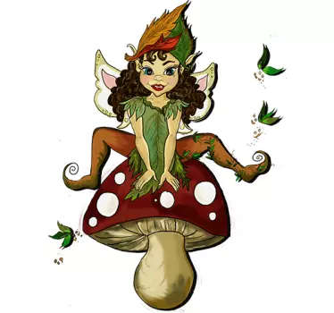 Kleurrijke Muursticker Elf - TenStickers