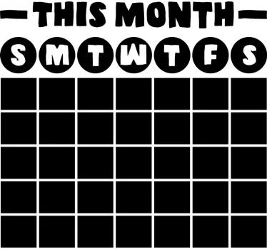 Krijtbord sticker kalender maand - TenStickers