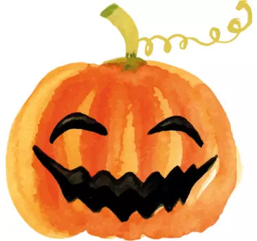 Lachende Pompoenen Sticker - TenStickers