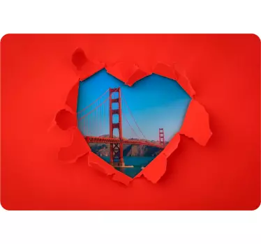 Stickers voor laptop Golden Gate brug - TenStickers